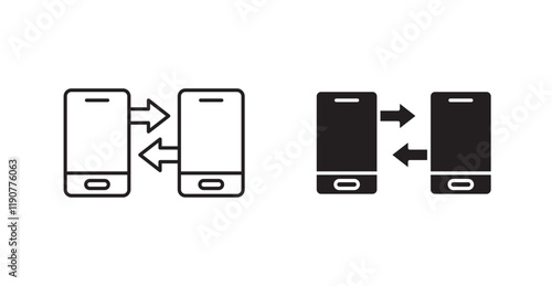 Data transfer vector web icons set