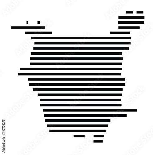 Symbol Map of the Island Futuna (Vanuatu) showing the island with horizontal black lines photo