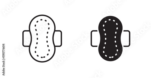 Feminine hygiene pad vector web icons set