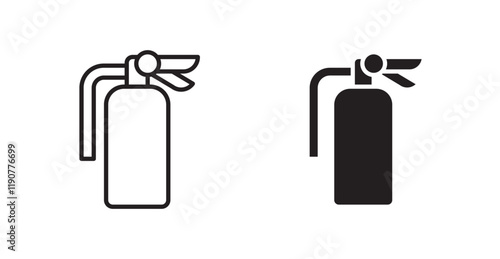 Fire extinguisher vector web icons set