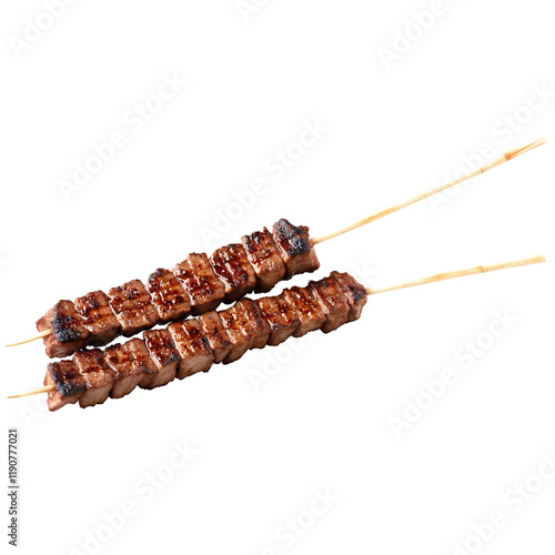 Sate Maranggi - Skewered and grilled beef or chicken, marinated in a blend of soy sauce, garlic, and chili, served photo