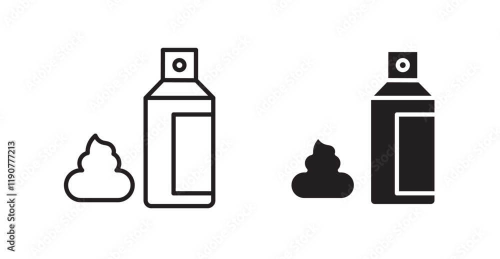 Hair mousse vector web icons set Hair mousse vector web icons set