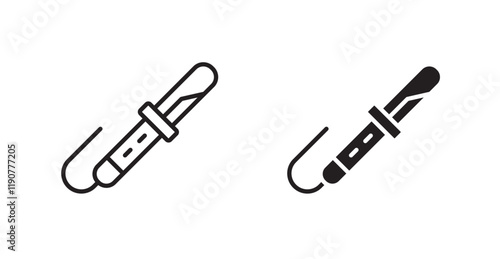 Hair curler vector web icons set