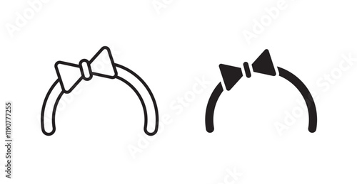 Hair tie vector web icons set