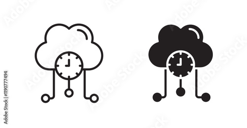 High server uptime vector web icons set