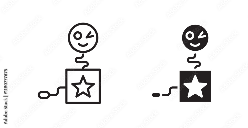 Jack in the box vector web icons set Jack in the box vector web icons set