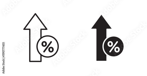 Interest growth vector web icons set
