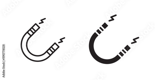 Magnet vector web icons set
