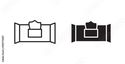 Makeup remover wipes vector web icons set