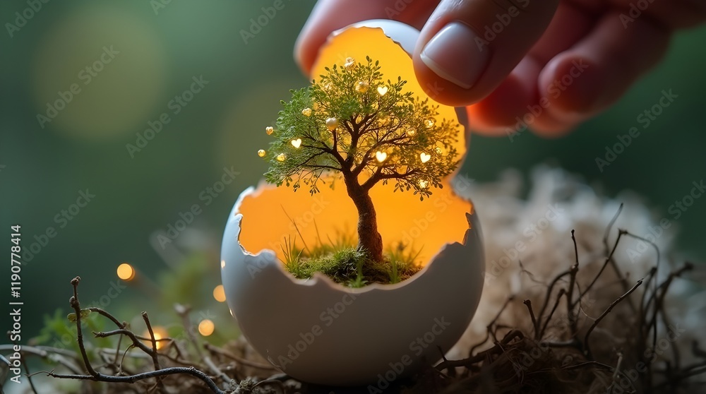 Fototapeta premium a new life from breaking egg, a rebirth motivational idea
