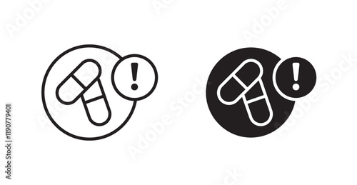 Overdose vector web icons set