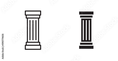 Pillar vector web icons set