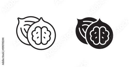 Walnut vector web icons set
