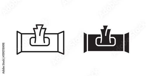 Wipes pack vector web icons set