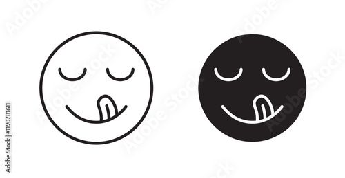 Yummy smile emoji vector web icons set