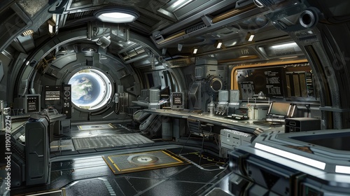 Futuristic Space Station Interior