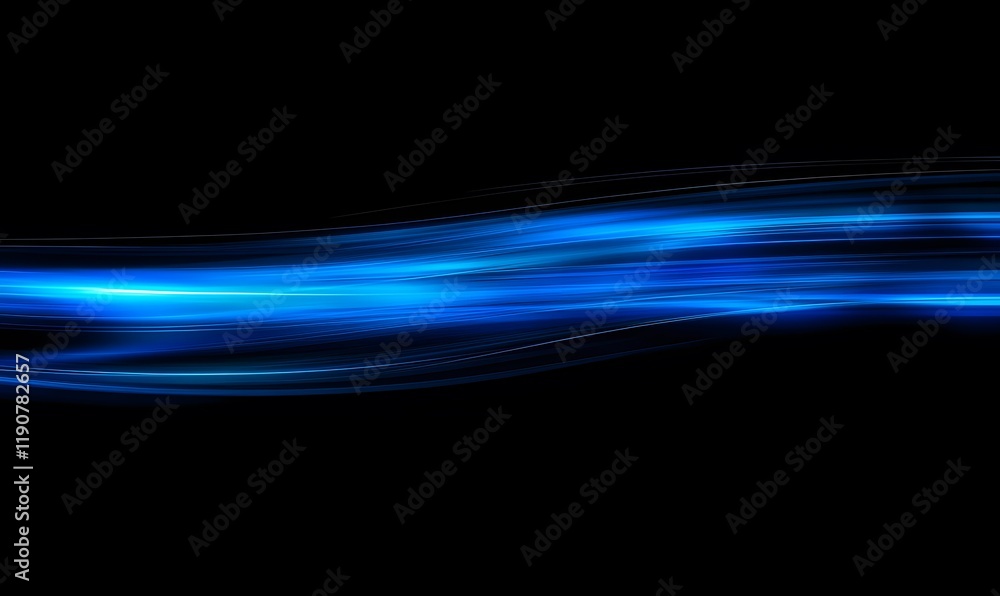 Abstract blue neon speed light effect, Generative Ai Abstract blue neon speed light effect, Generative Ai