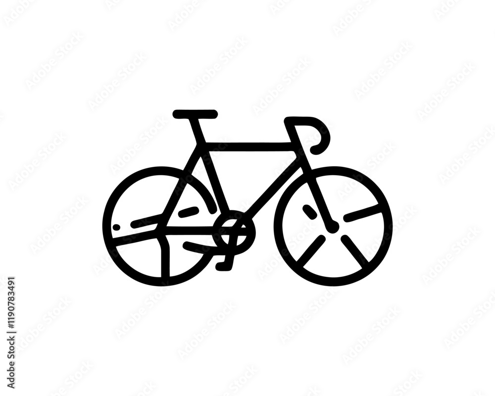 Obraz premium Bicycle icon vector logo template. Line art Bicycle logo design icon symbol vector illustration. Bicycle sign
