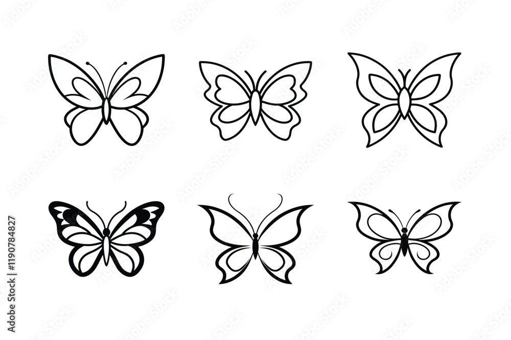 Fototapeta premium set of vector butterflies