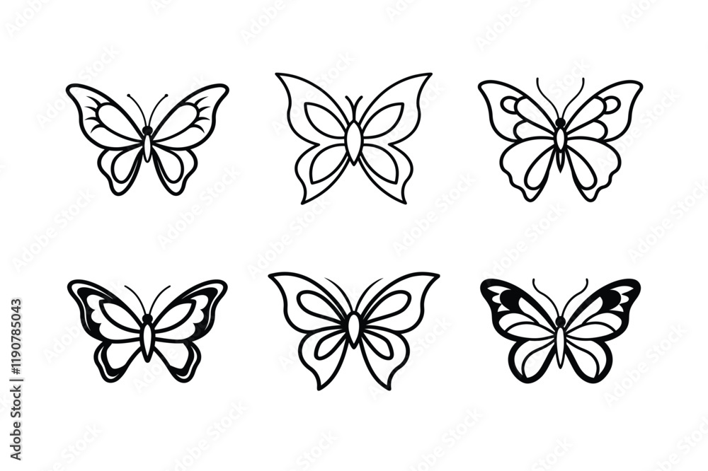 Fototapeta premium set of vector butterflies