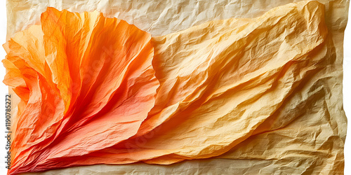 Textured Orange and Yellow Crepe Paper Abstract Background Image photo