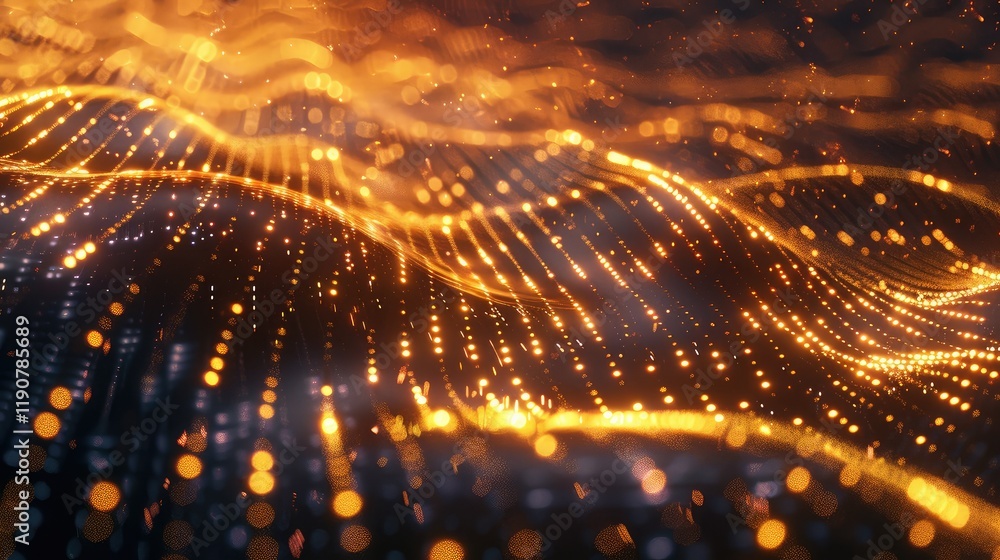 Obraz premium Glowing Abstract Digital Waves