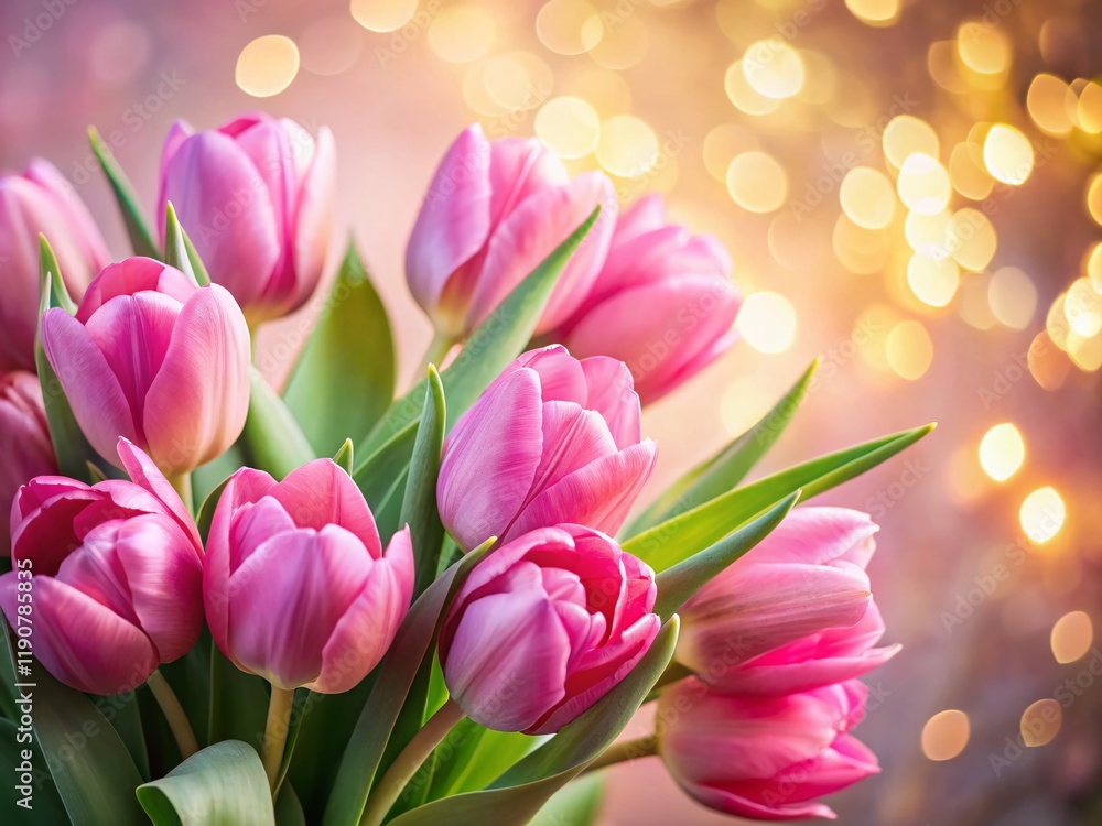 Obraz premium Soft Focus Pink Tulips Springtime Bloom - Delicate Spring Flowers