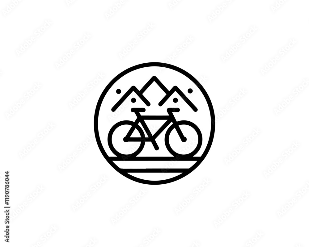 Bicycle icon vector logo template. Line art Bicycle logo design icon symbol vector illustration. Bicycle sign Bicycle icon vector logo template. Line art Bicycle logo design icon symbol vector illustration. Bicycle sign