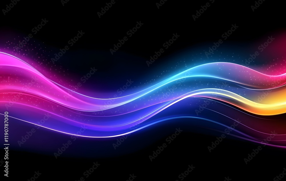 Neon Waves Background, Generative Ai Neon Waves Background, Generative Ai