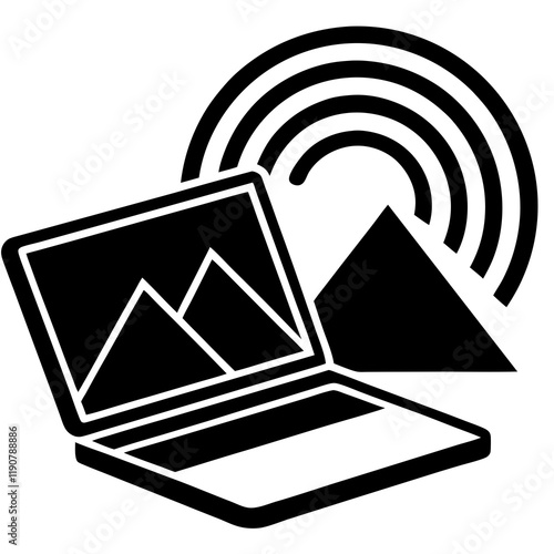 Remote Work Bliss: Laptop and Wi-Fi Embracing the Digital Nomad Life  