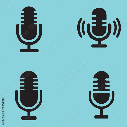 Download Microphone Icon Set Vector Image