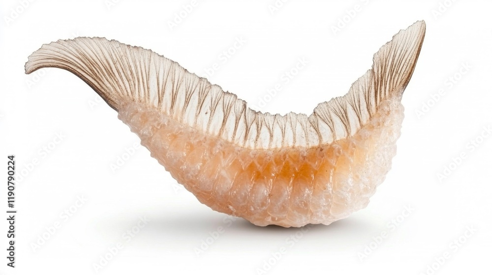 Detailed Fish Fin Isolated on White. Generative AI Detailed Fish Fin Isolated on White. Generative AI