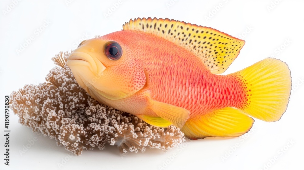 Colorful Spotted Eagle Ray on White Background. Generative AI