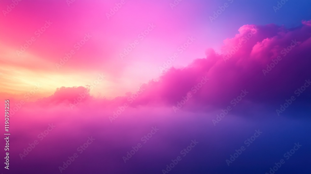 Obraz premium Vibrant sunset cloudscape with pink and purple hues.