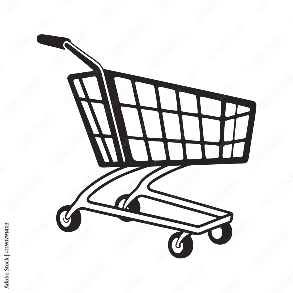 Simple Black and White Shopping Cart Icon Simple Black and White Shopping Cart Icon