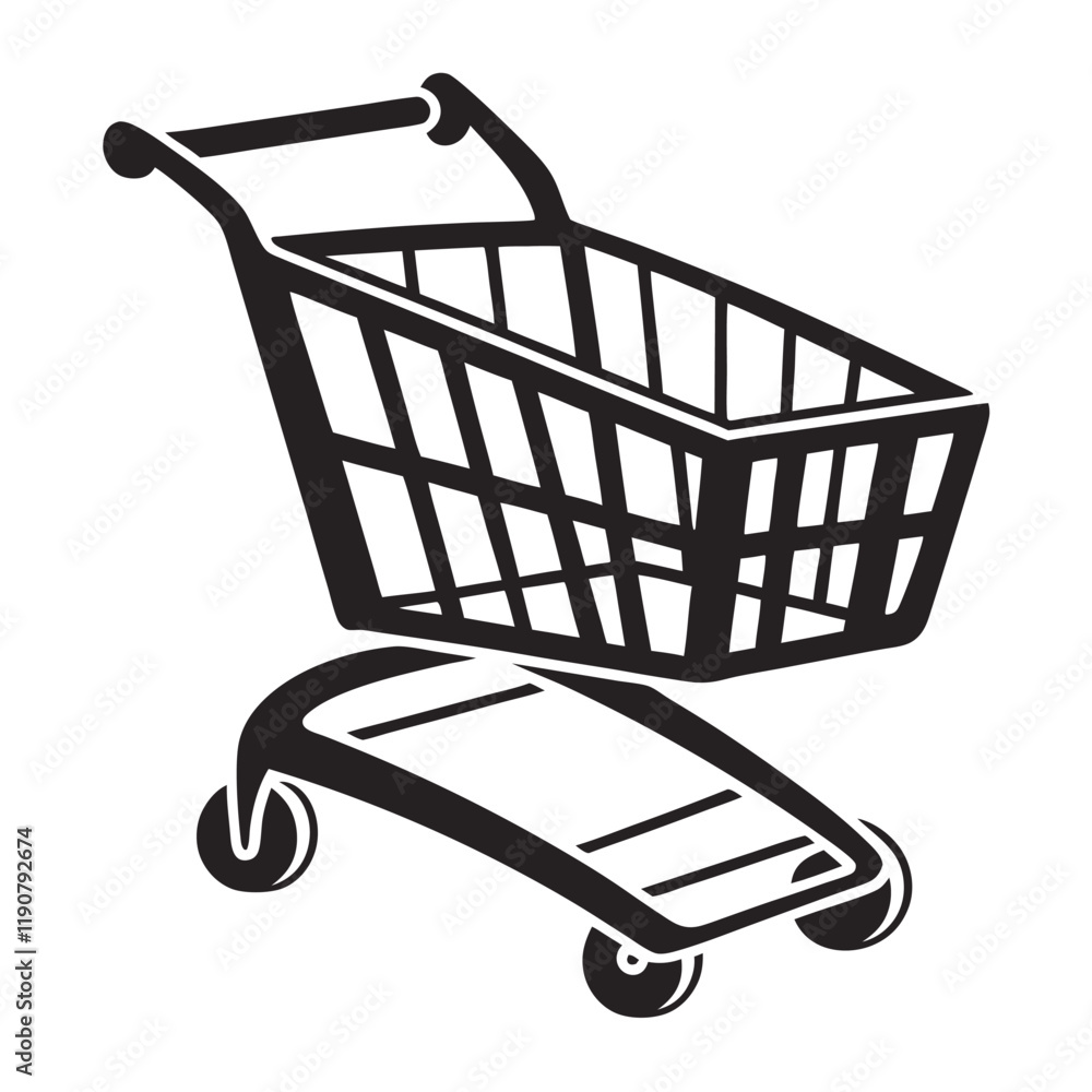Simple Black and White Shopping Cart Icon Simple Black and White Shopping Cart Icon