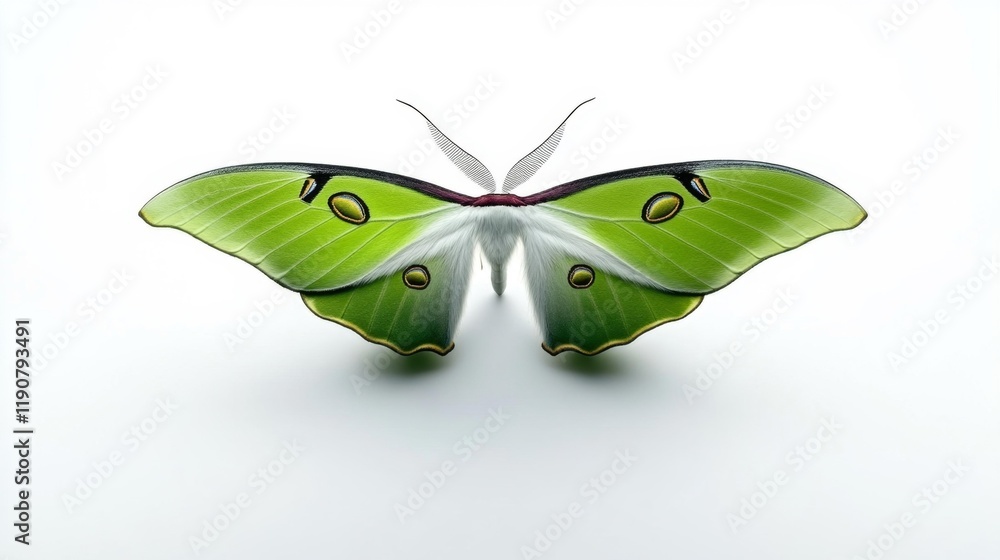 Luna Moth with Vibrant Green Wings. Generative AI Luna Moth with Vibrant Green Wings. Generative AI
