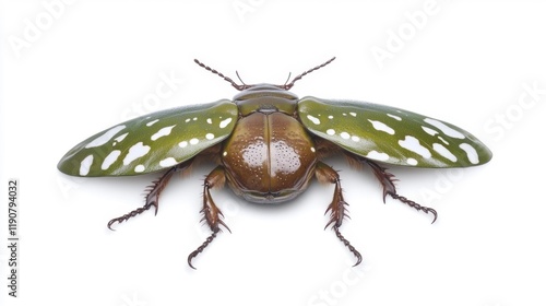 Tiger beetle isolated on white background. Generative AI photo