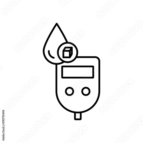 Blood sugar icon vector outline logo sign