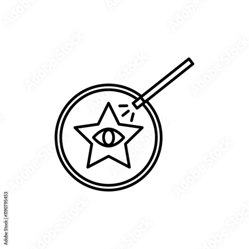 Black magic icon vector outline logo sign