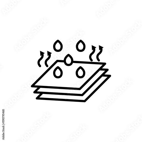 Breathable sweat absorption icon vector outline logo sign
