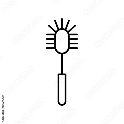 Bottle sweeper cleaning brush icon vector outline logo sign