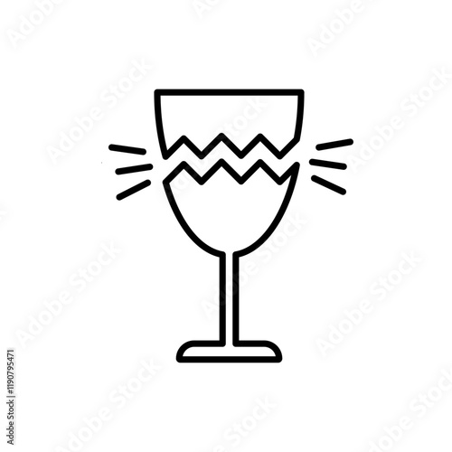 Breaking icon vector outline logo sign
