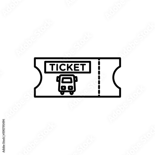 Bus Ticket icon vector outline logo sign