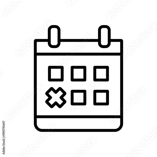 Cancel event icon vector outline logo sign