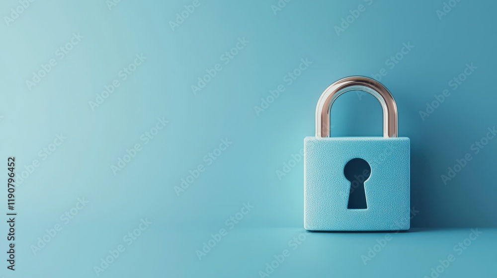 Blue Padlock on a Soft Background for Security Themes Blue Padlock on a Soft Background for Security Themes