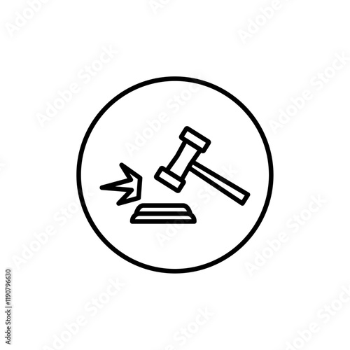Court judgement icon vector outline logo sign