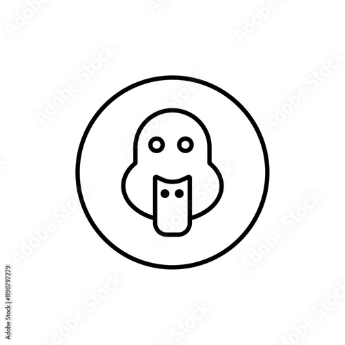 Duck icon vector outline logo sign