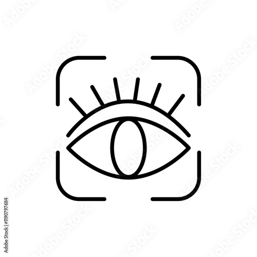 Eye scanner icon vector outline logo sign