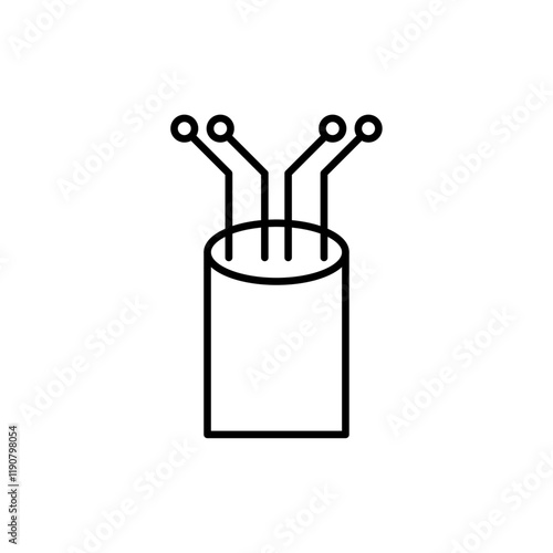 Fiber optic cable icon vector outline logo sign